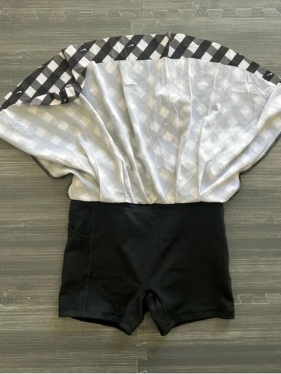 adidas Black and White Gingham Skater Shorts - Picture 4 of 5